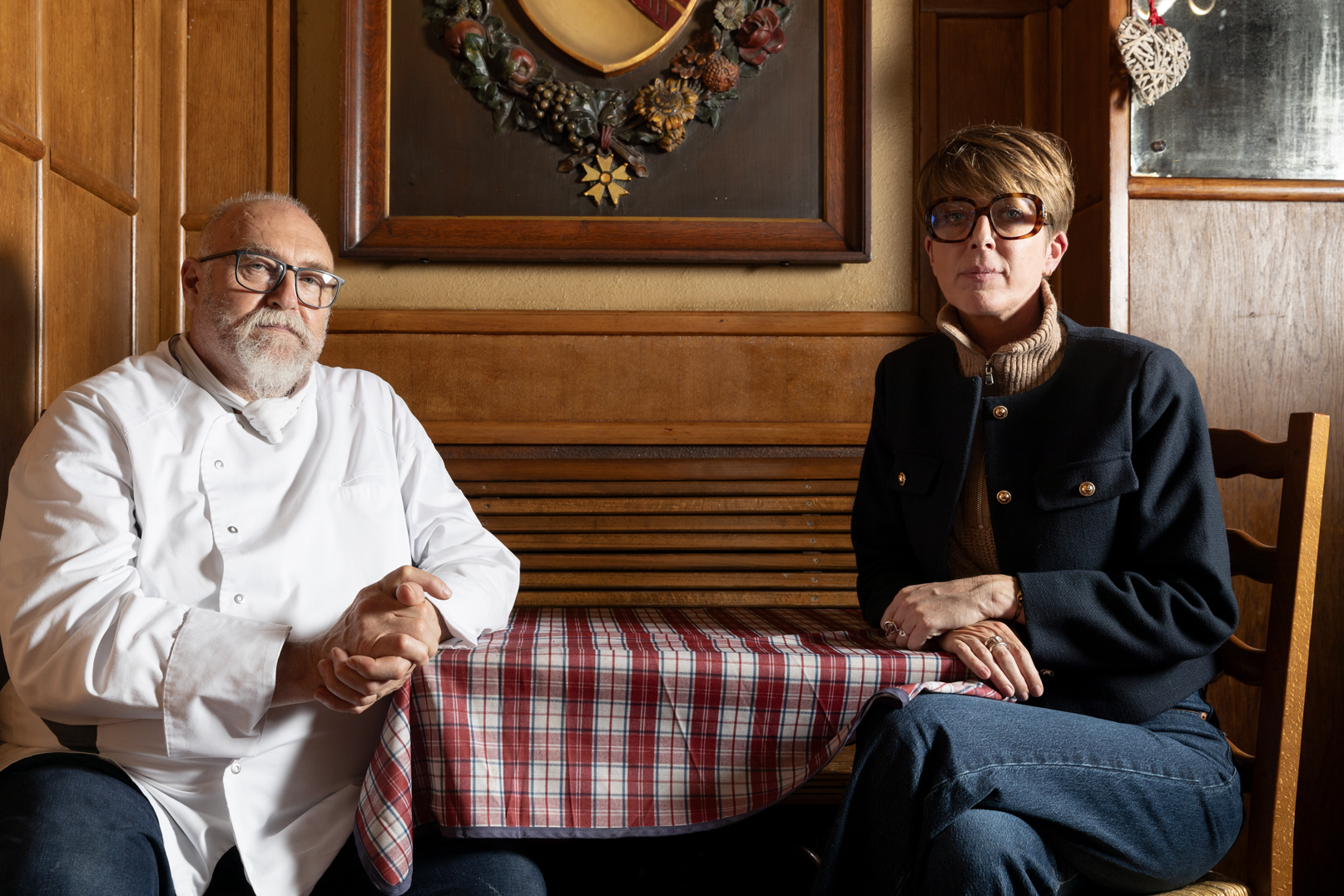 Le Chef Alain Ehrhardt et Jessica Collin, maîtresse de maison - Aux Armes de Strasbourg